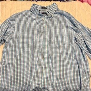 Chaps Light Blue Checkered Men's Long Sleeve Shirt